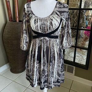 Women’s New One World M Black/Beige Polyester/Spandex Blouse